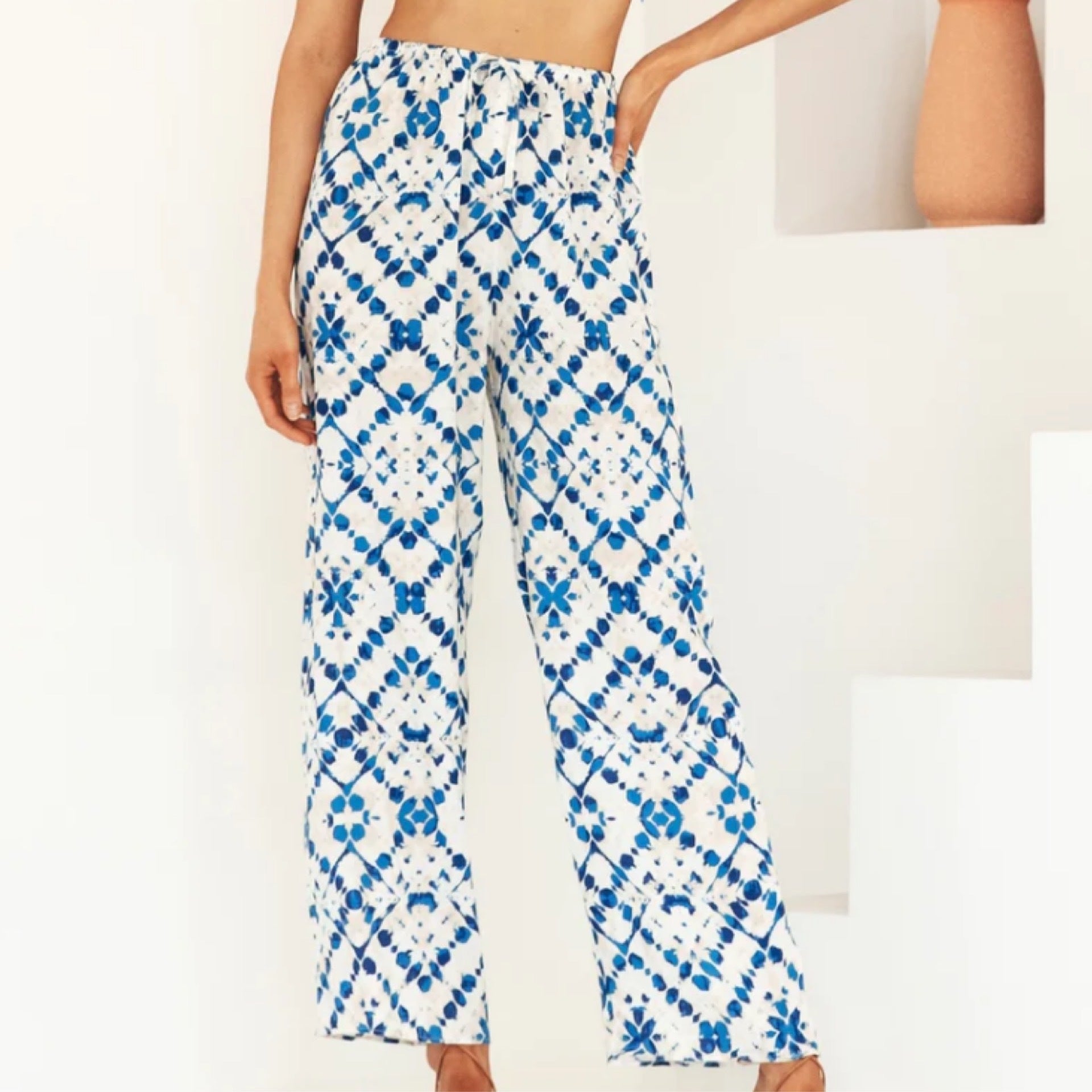 White closet Elke tie dye pants blue Miss Jane Designs